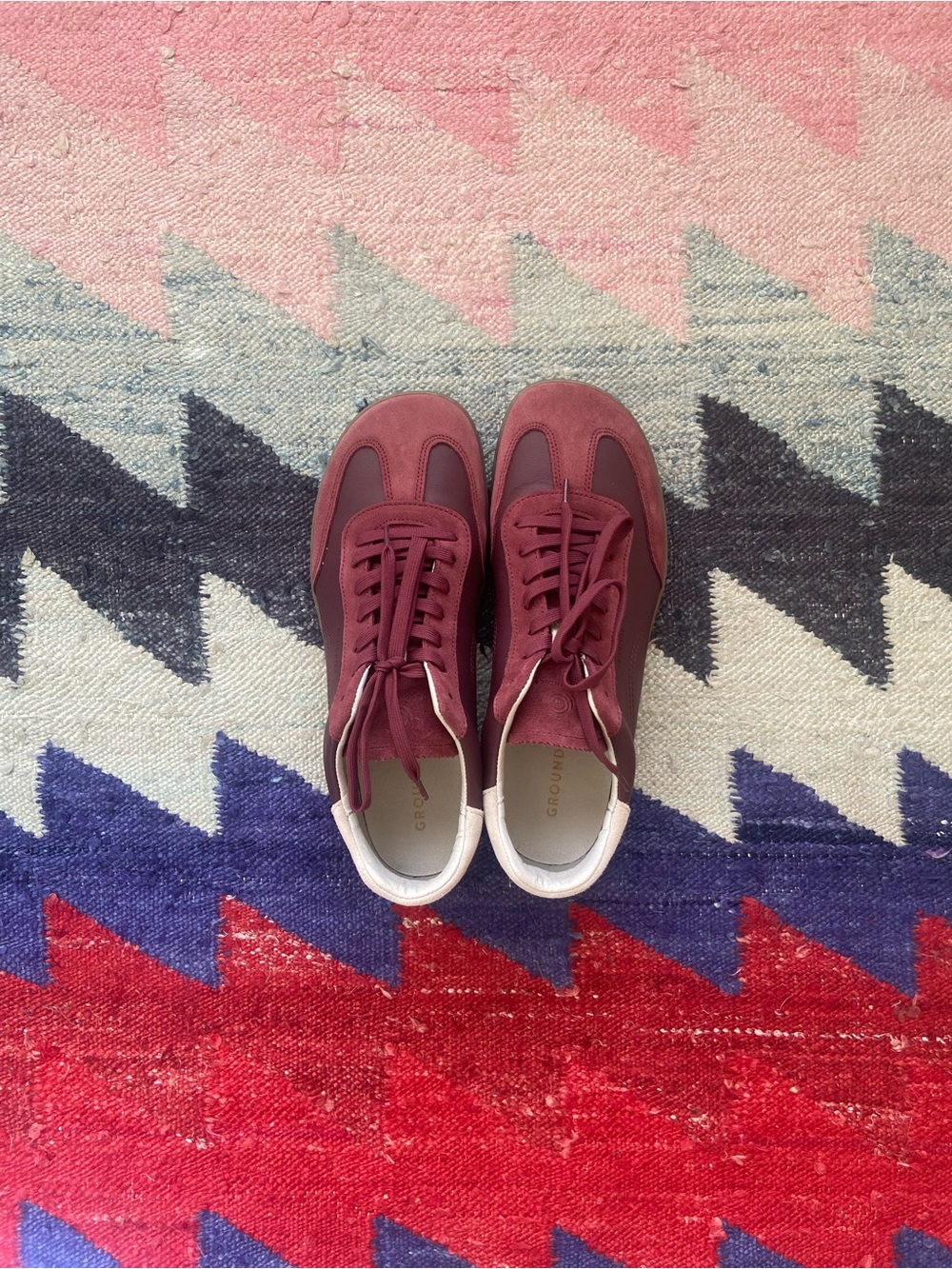 Women's Burgundy Casual Sneakers - Comfortable Lace-Up Shoes